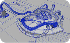 Mechanical Heart 3D Wireframe